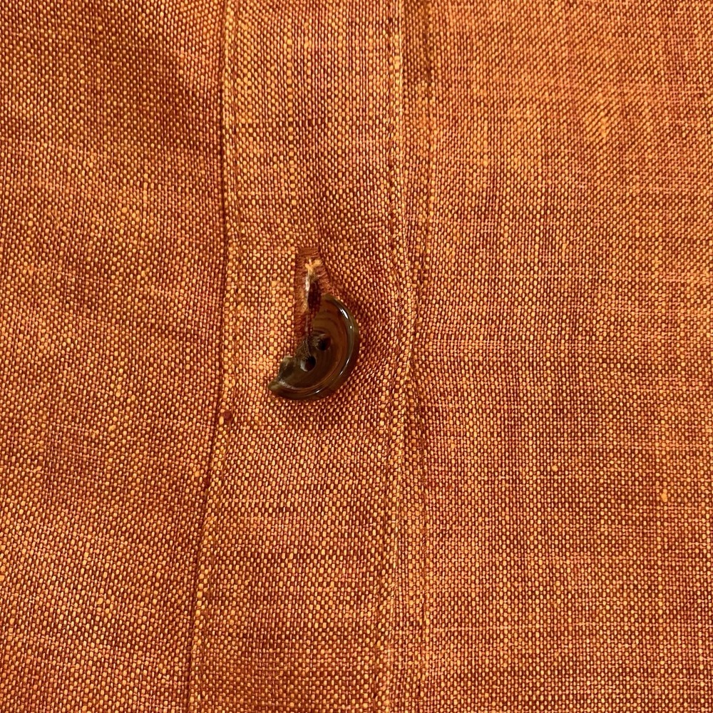 Company Ellen Tracy Linen Button Front Midi Skirt Orange Rust Womens Size 16 - Picture 4 of 16